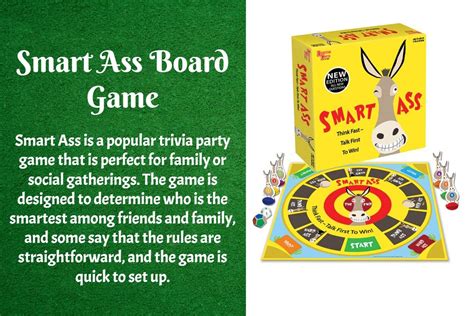 The Smart Ass Board Game Rules and Cards